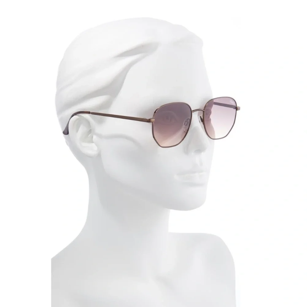 Quay Australia Big Time Round Gradient Sunglasses Bronze Brown NWT